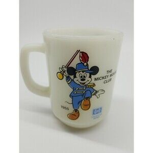 1955 vintage Mickey Mouse Club MarchPepsi Collector Mug MilkGlass Anchor Hocking